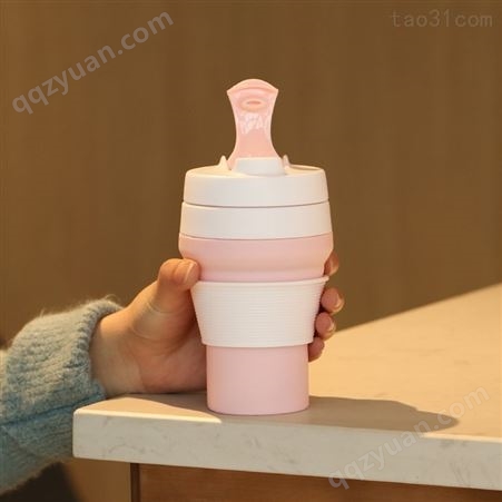 创意礼品硅胶折叠咖啡杯 环保便携旅行漱口伸缩杯品牌商广告品