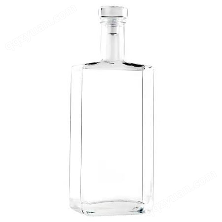 现货方形500ml观云白酒瓶 晶白料酒瓶透明玻璃果酒葡萄空酒瓶套装
