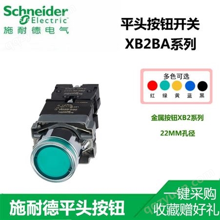 施耐德XB2BW31M1C白色带灯按钮 金属按钮 (220V) 带一常开 触点