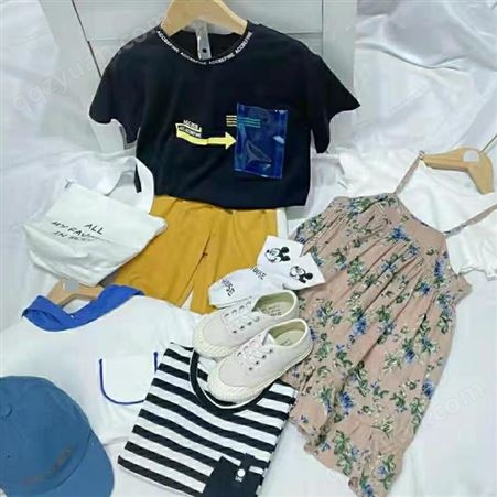爱西西 夏季韩版儿童T恤裙子网红品牌童装尾货直播实体店货源批fa