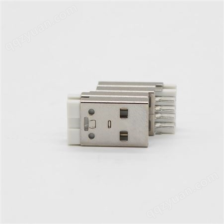 USB 2.0 A公短体 180度夹板直插式 焊板公头白胶平口型现货