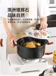 川岛屋日式彩绘陶瓷砂锅煲汤煤气灶专用大容量特大号炖锅