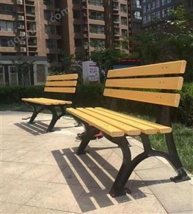 户外木质公园椅 休闲长条凳 塑木带靠背椅子 翰羽 支持定制