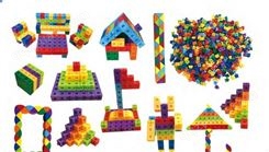 儿童几何链接积木宝宝益智拼装玩具男孩女孩