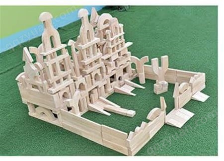 儿童教玩具木质积木幼儿园建构区搭建玩具大型实木原木益智大积木