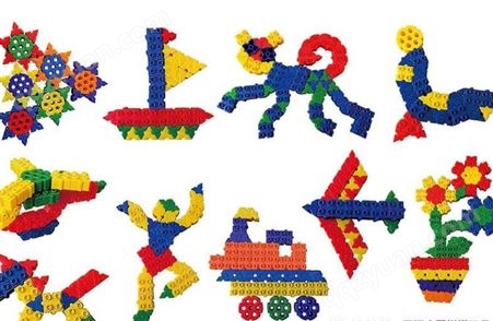 儿童几何链接积木宝宝益智拼装玩具男孩女孩