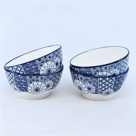 礼品陶瓷碗直供 青花瓷碗 一盒10个代发