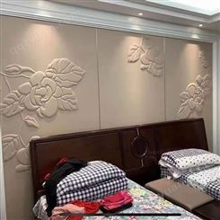 中式轻奢硬包 皮雕背景墙 浮雕床头电视沙发客厅皮革软包