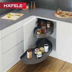 HAFELE/德国海福乐厨房五金及配件 橱柜拉篮 收纳 地柜置物架转角联动
