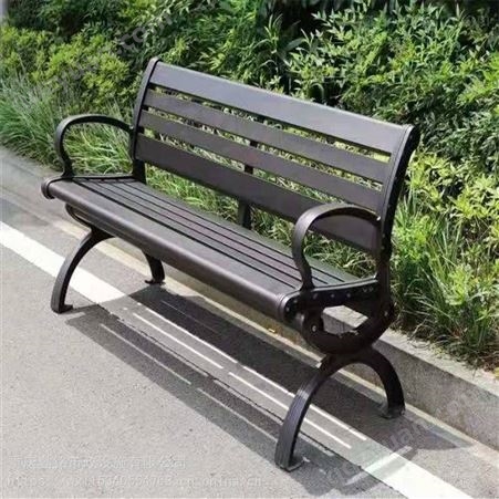重庆巴南区户外公园椅室外庭院长椅长凳子休闲座椅排椅防腐实木塑木铁艺靠背