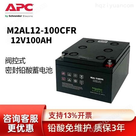 APC施耐德 免维护铅酸蓄电池M2AL12-100CFR 12V100AH